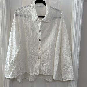 Bryn Walker Button Down Collared Top or Over blouse.